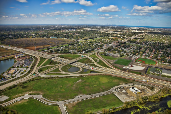 Aerial Hammond, Indiana Construction at Kennedy Avenue
